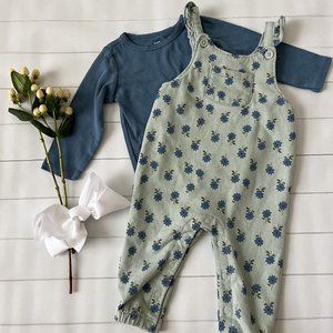 Carters 9M long sleeve and overalls